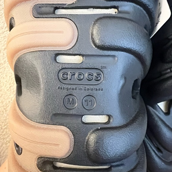 CROCS Black and Tan Sole Clogs - Picture 5 of 5